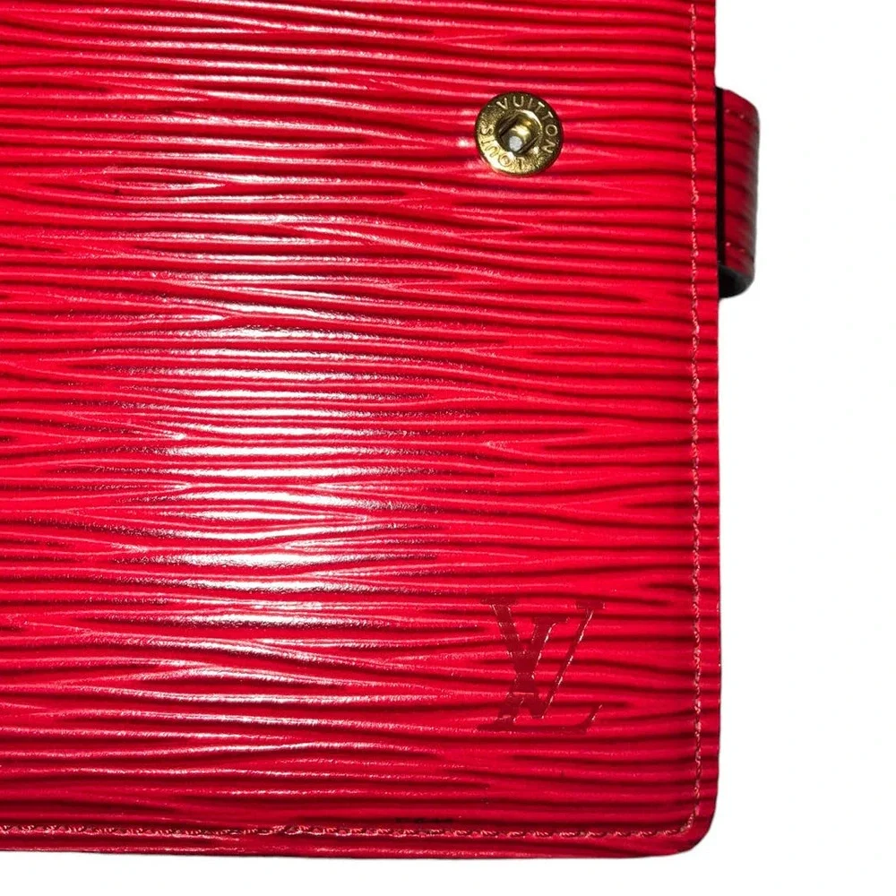 Louis Vuitton Red Epi Small Ring Agenda Cover